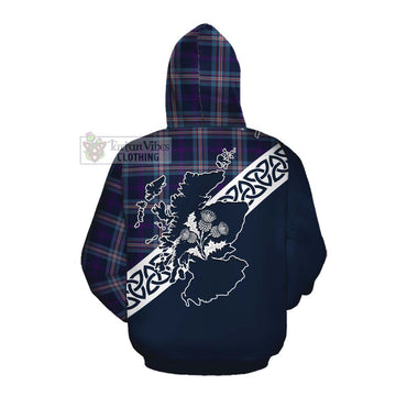 Nevoy Tartan Cotton Hoodie Featuring Thistle and Scotland Map Pullover Hoodie - Tartan Vibes Clothing