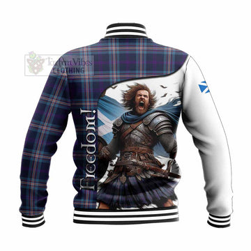 Tartan Vibes Clothing Nevoy Crest Tartan Baseball Jacket Inspired by the Freedom of Scottish Warrior