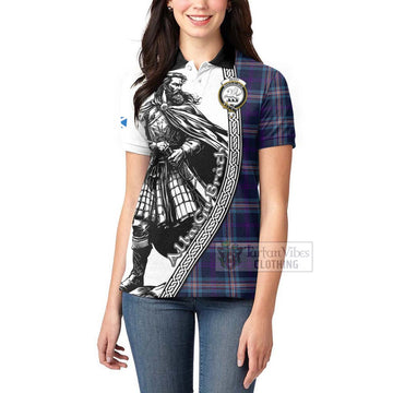 Nevoy Tartan Clan Crest Women's Polo Shirt with Highlander Warrior Celtic Style - Tartan Vibes Clothing