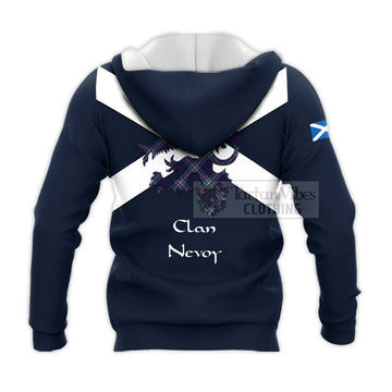 Nevoy Tartan Lion Rampant Knitted Hoodie Proudly Display Your Heritage with Alba Gu Brath and Clan Name - Tartan Vibes Clothing