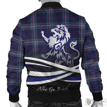 Nevoy Tartan Bomber Jacket with Alba Gu Brath Regal Lion Emblem - Tartan Vibes Clothing
