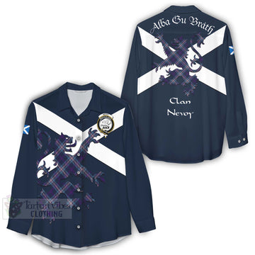 Nevoy Tartan Lion Rampant Women's Casual Shirt Proudly Display Your Heritage with Alba Gu Brath and Clan Name - Tartan Vibes Clothing