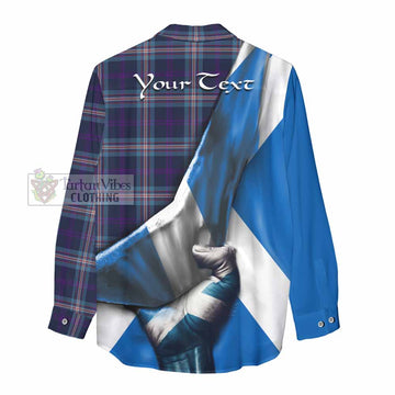 Nevoy Tartan Women's Casual Shirt with Family Crest Scotland Patriotic Style - Tartan Vibes Clothing