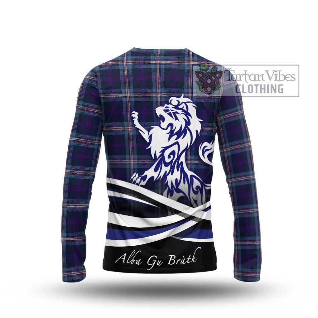 Nevoy Tartan Long Sleeve T-Shirt with Alba Gu Brath Regal Lion Emblem - Tartan Vibes Clothing