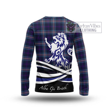 Nevoy Tartan Long Sleeve T-Shirt with Alba Gu Brath Regal Lion Emblem - Tartan Vibes Clothing