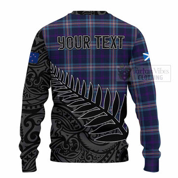 Nevoy Crest Tartan Knitted Sweater with New Zealand Silver Fern Half Style - Tartan Vibes Clothing