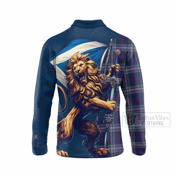 Nevoy Tartan Family Crest Long Sleeve Polo Shirt with Scottish Majestic Lion - Tartan Vibes Clothing