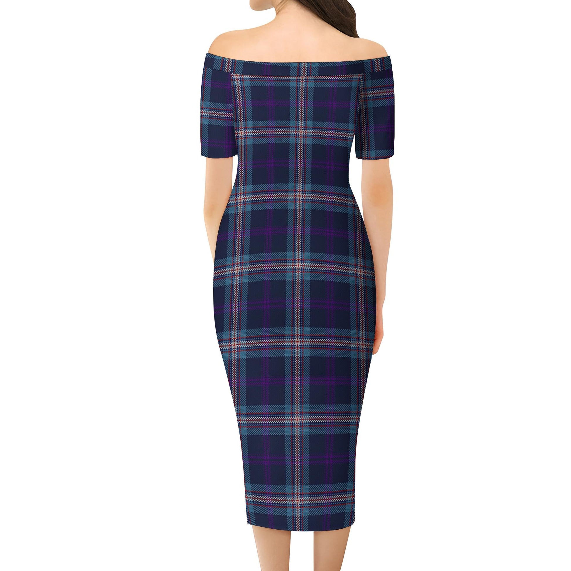 Nevoy Tartan Off Shoulder Lady Dress - Tartan Vibes Clothing
