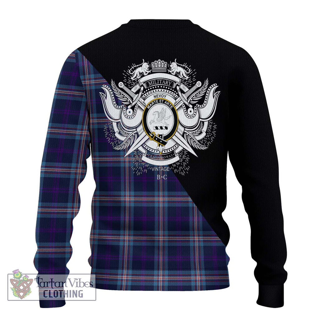 Nevoy Tartan Ugly Sweater with Family Crest and Military Logo Style - Tartan Vibes Clothing