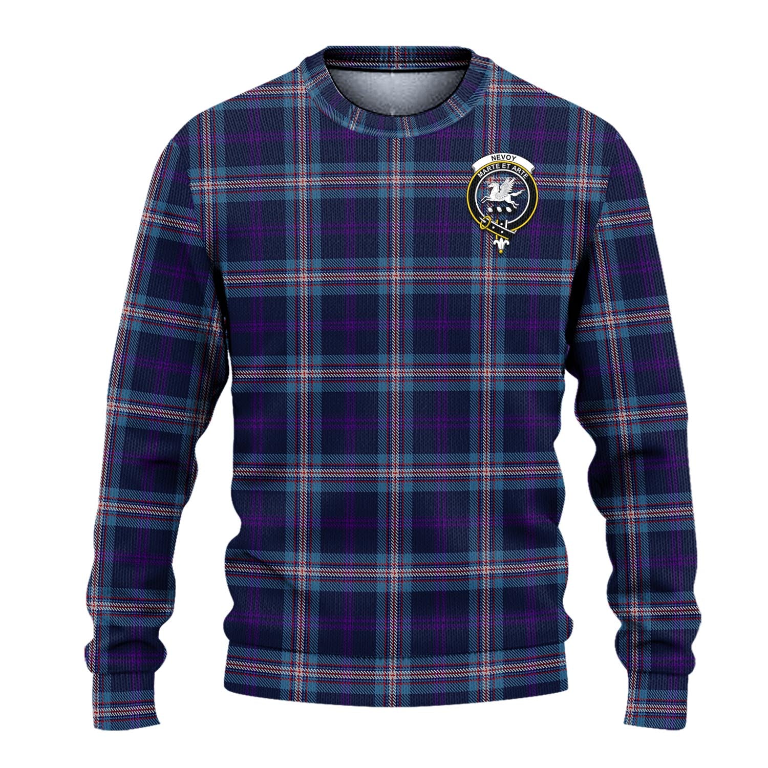 Nevoy Tartan Ugly Sweater with Family Crest - Tartan Vibes Clothing