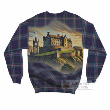 Nevoy Tartan Family Crest Sweatshirt with Scottish Ancient Castle Style - Tartan Vibes Clothing