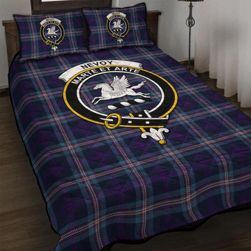Nevoy Tartan Quilt Bed Set with Family Crest - Tartan Vibes Clothing