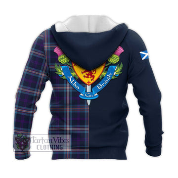 Nevoy Tartan Knitted Hoodie Alba with Scottish Lion Royal Arm Half Style - Tartan Vibes Clothing