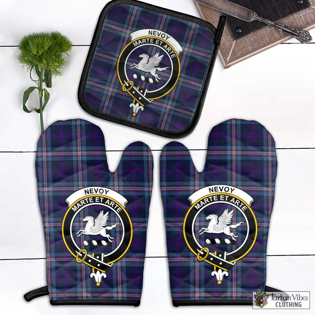 Nevoy Tartan Combo Oven Mitt & Pot-Holder with Family Crest Black - Tartan Vibes Clothing