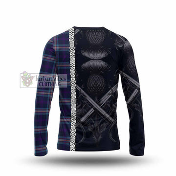 Nevoy Tartan Long Sleeve T-Shirt with Family Crest Cross Sword Thistle Celtic Vibes - Tartan Vibes Clothing