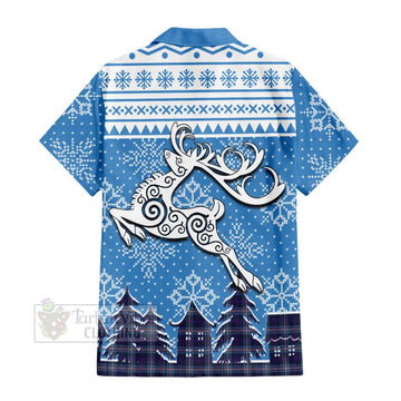 Nevoy Clan Christmas Hawaiian Shirt Celtic Reindeer Style - Tartan Vibes Clothing