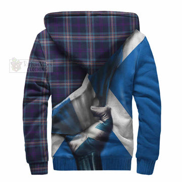 Nevoy Tartan Sherpa Hoodie with Family Crest Scotland Patriotic Style - Tartan Vibes Clothing