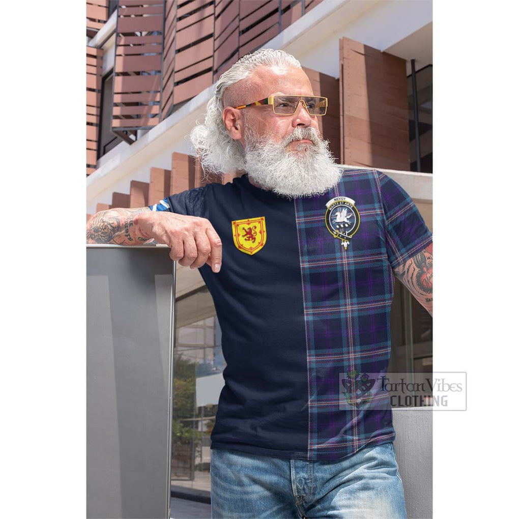 Nevoy Tartan Cotton T-shirt Alba with Scottish Lion Royal Arm Half Style Men's Shirt - Tartan Vibes Clothing