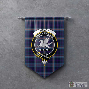 Nevoy Tartan Gonfalon, Tartan Banner with Family Crest - Tartan Vibes Clothing