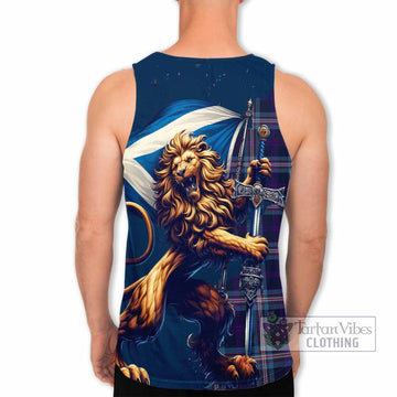 Nevoy Tartan Family Crest Men's Tank Top with Scottish Majestic Lion - Tartan Vibes Clothing