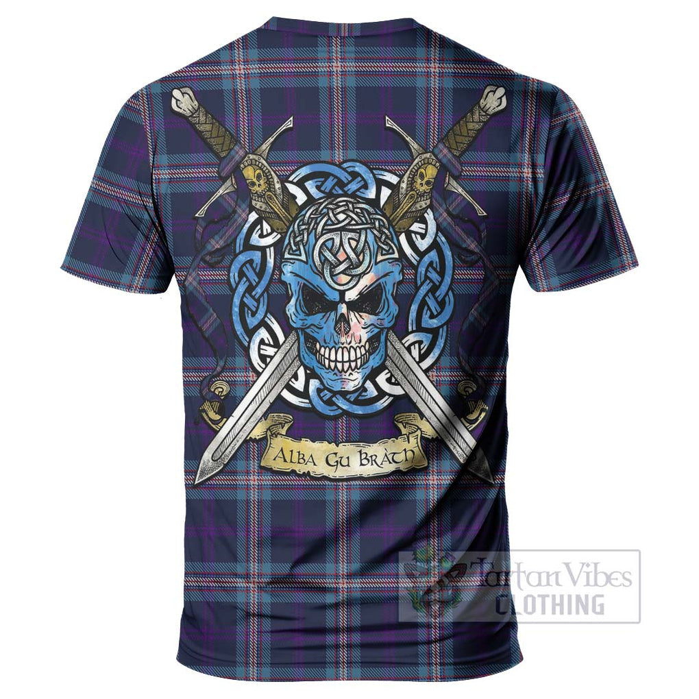 Nevoy Tartan T-Shirt with Family Crest Celtic Skull Style - Tartan Vibes Clothing