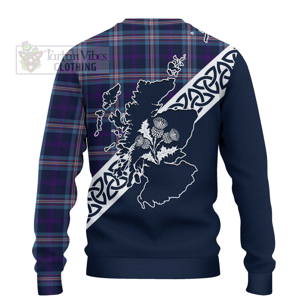 Nevoy Tartan Ugly Sweater Featuring Thistle and Scotland Map - Tartan Vibes Clothing