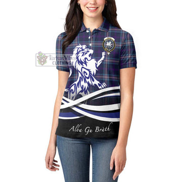 Nevoy Tartan Women's Polo Shirt with Alba Gu Brath Regal Lion Emblem - Tartan Vibes Clothing