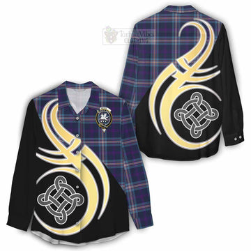 Nevoy Tartan Women's Casual Shirt with Family Crest and Celtic Symbol Style - Tartan Vibes Clothing