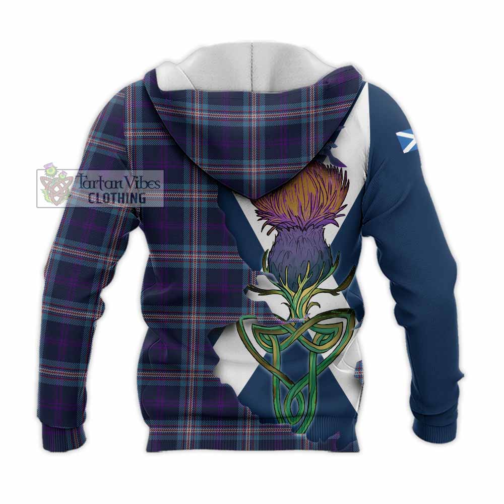 Nevoy Tartan Family Crest Knitted Hoodie Scottish Thistle Celtic Inspired - Tartan Vibes Clothing