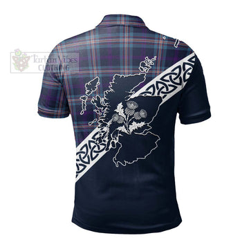 Nevoy Tartan Polo Shirt Featuring Thistle and Scotland Map - Tartanvibesclothing Store