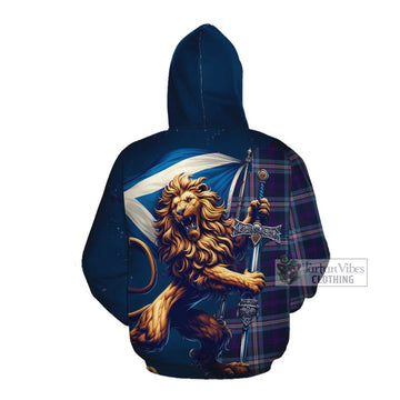Nevoy Tartan Family Crest Cotton Hoodie with Scottish Majestic Lion Pullover Hoodie - Tartan Vibes Clothing
