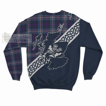 Nevoy Tartan Sweatshirt Featuring Thistle and Scotland Map - Tartan Vibes Clothing
