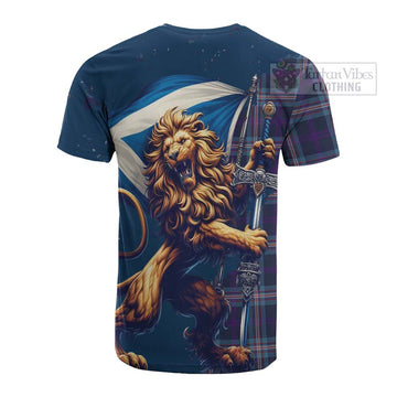 Nevoy Tartan Family Crest Cotton T-shirt with Scottish Majestic Lion - Tartan Vibes Clothing