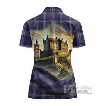 Nevoy Tartan Family Crest Women's Polo Shirt with Scottish Ancient Castle Style - Tartan Vibes Clothing