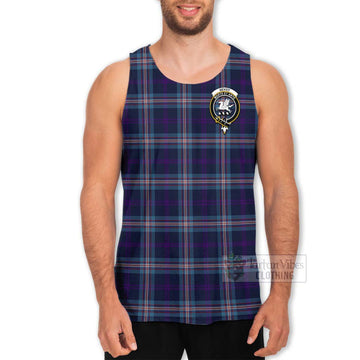 Nevoy Tartan Men's Tank Top with Family Crest and Bearded Skull Holding Bottles of Whiskey - Tartan Vibes Clothing