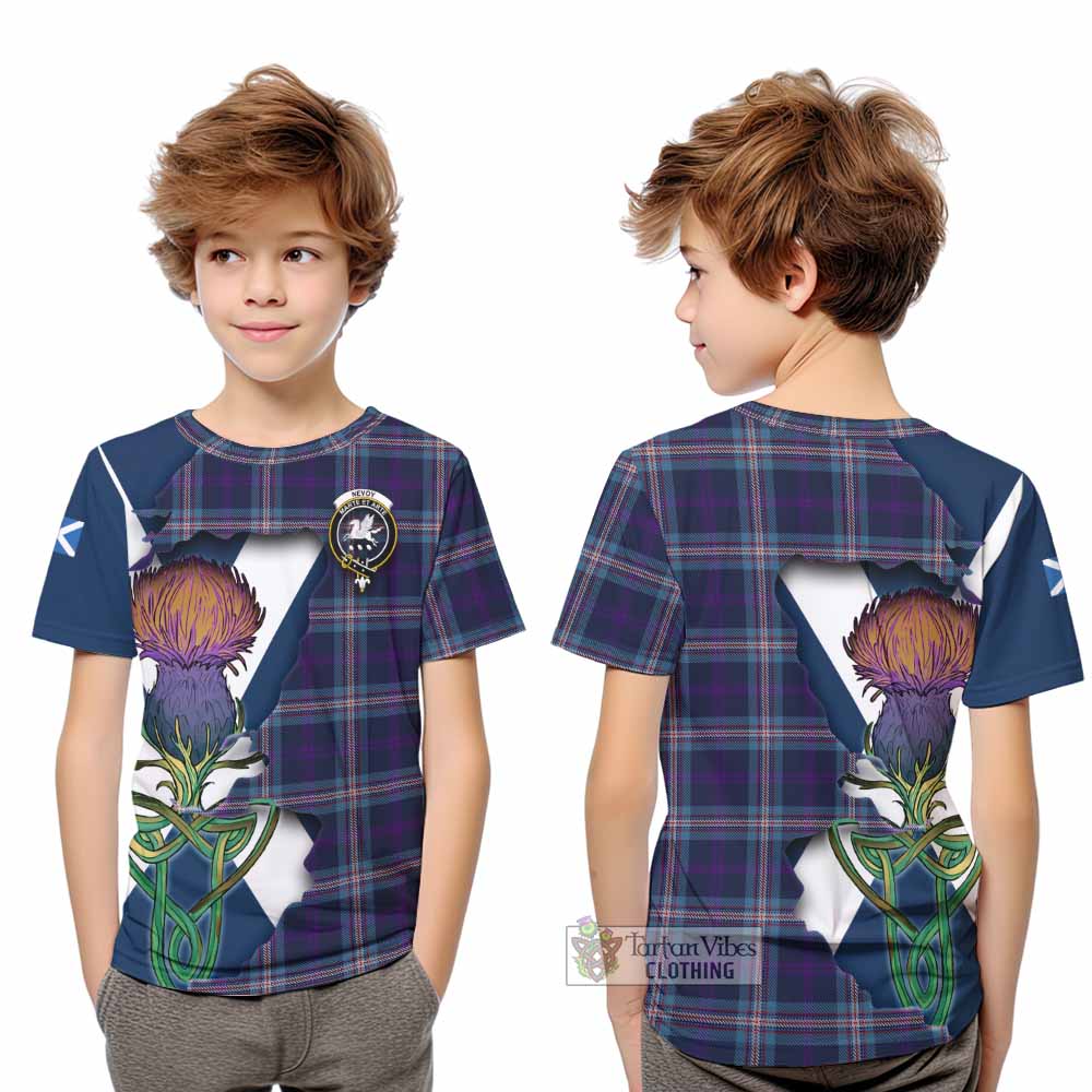 Nevoy Tartan Family Crest Kid T-Shirt Scottish Thistle Celtic Inspired - Tartan Vibes Clothing