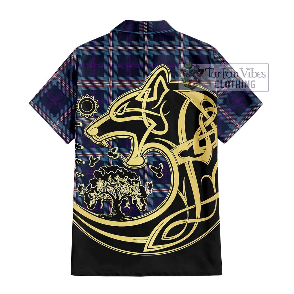 Nevoy Tartan Hawaiian Shirt with Family Crest Celtic Wolf Style - Tartan Vibes Clothing