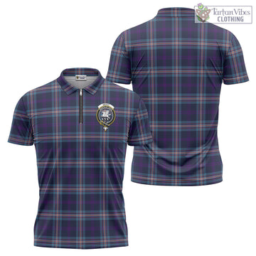 Nevoy Tartan Zipper Polo Shirt with Family Crest - Tartan Vibes Clothing