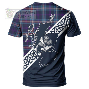 Nevoy Tartan T-Shirt Featuring Thistle and Scotland Map - Tartanvibesclothing Store