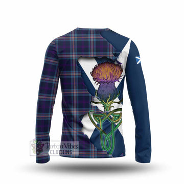Tartan Vibes Clothing Nevoy Tartan Family Crest Long Sleeve T-Shirt Scottish Thistle Celtic Inspired