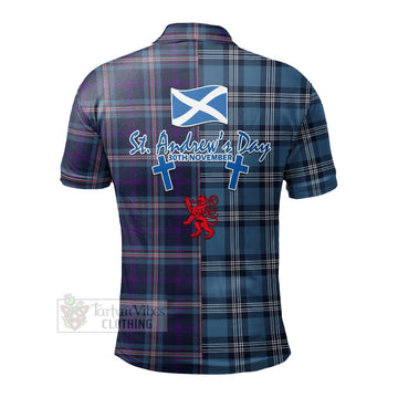 Nevoy Tartan Polo Shirt Happy St. Andrew's Day Half Tartan Style - Tartan Vibes Clothing