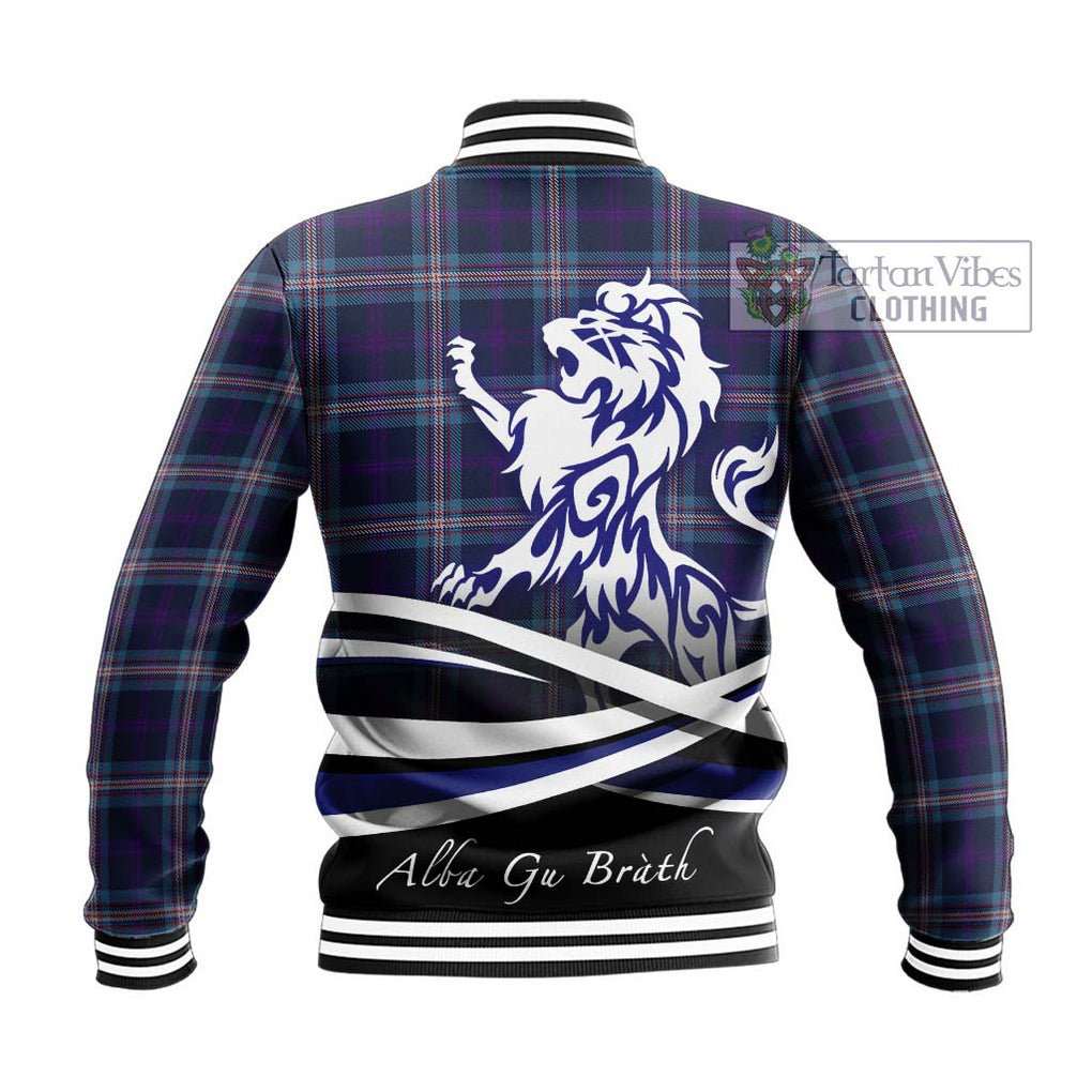 Nevoy Tartan Baseball Jacket with Alba Gu Brath Regal Lion Emblem - Tartan Vibes Clothing