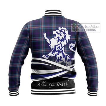 Nevoy Tartan Baseball Jacket with Alba Gu Brath Regal Lion Emblem - Tartan Vibes Clothing