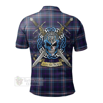 Nevoy Tartan Polo Shirt with Family Crest Celtic Skull Style - Tartan Vibes Clothing