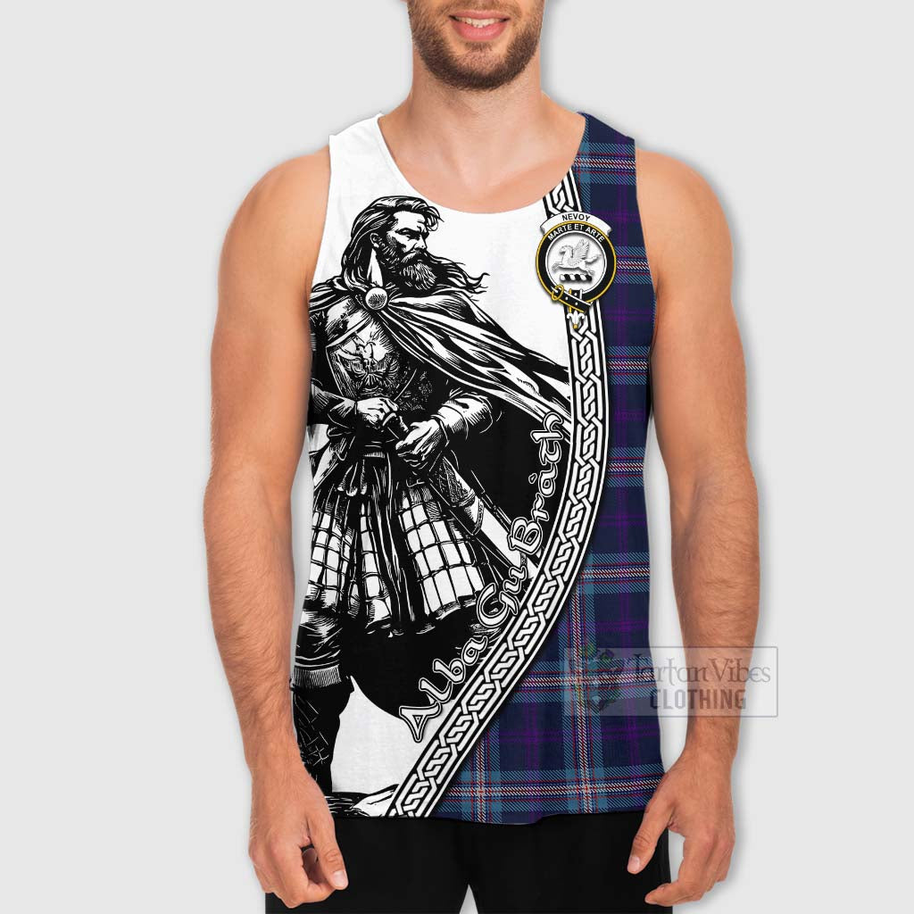 Nevoy Tartan Clan Crest Men's Tank Top with Highlander Warrior Celtic Style - Tartan Vibes Clothing