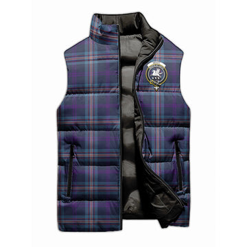 Nevoy Tartan Sleeveless Puffer Jacket with Family Crest - Tartan Vibes Clothing