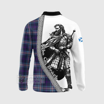 Nevoy Tartan Clan Crest Long Sleeve Polo Shirt with Highlander Warrior Celtic Style - Tartan Vibes Clothing