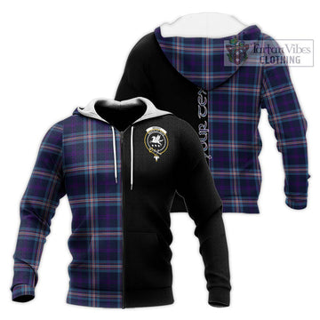Nevoy Tartan Knitted Hoodie with Family Crest and Half Of Me Style Unisex Knitted Zip Hoodie - Tartan Vibes Clothing