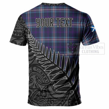 Nevoy Crest Tartan T-Shirt with New Zealand Silver Fern Half Style - Tartan Vibes Clothing
