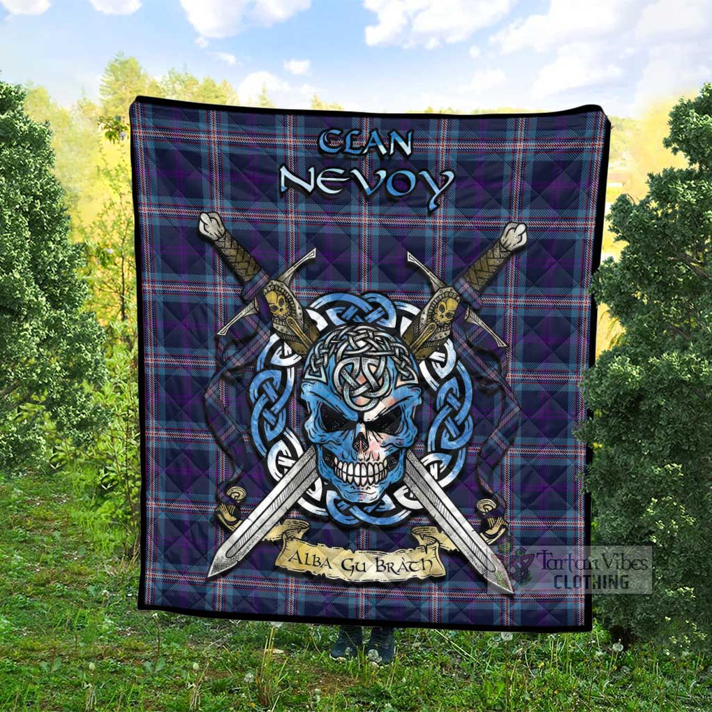 Nevoy Tartan Quilt with Celtic Skull Alba Gu Brath Style - Tartan Vibes Clothing